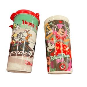 Disney parks travel mugs tumbler cups lot Mickey Mouse club vintage holidays